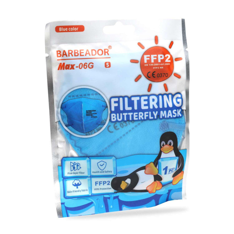 Coloured FFP2 Mask for Children Light Blue