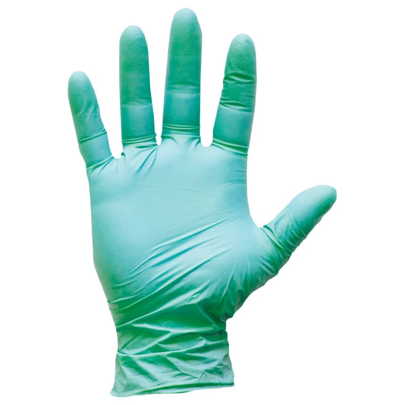 Teqler Nitrile Gloves, Powder-Free Green | M