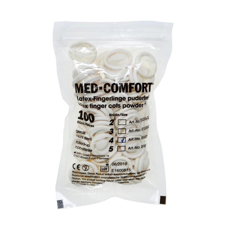 Latex Finger Cots, Non-Sterile 5 (Xl)
