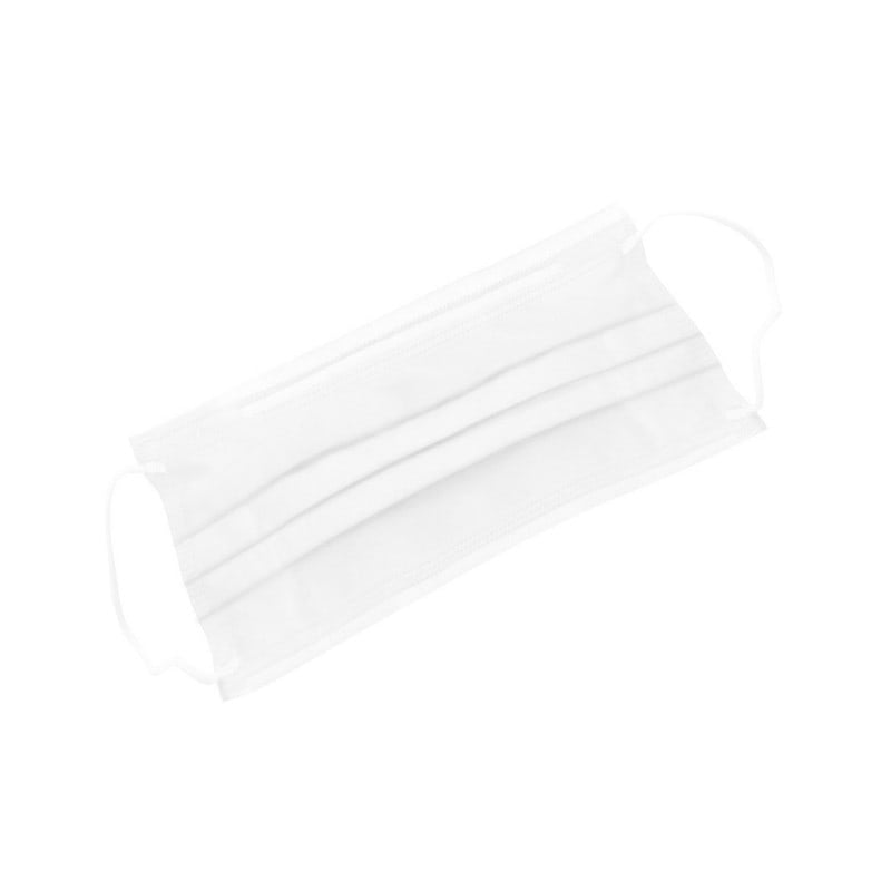 Surgical Mask with Elastic Earloops, 3 ply White