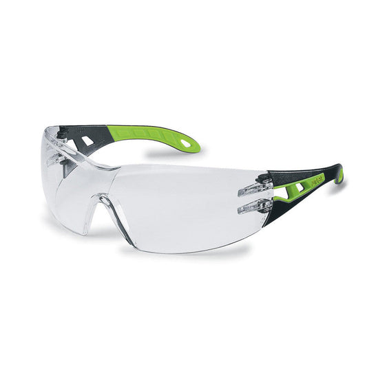 Uvex Pheos Safety Glasses Black-Green