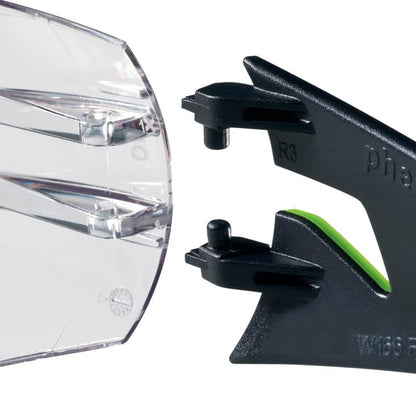 Uvex Pheos Safety Glasses Black-Green