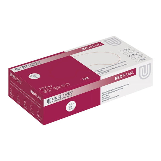 Unigloves Pearl Nitrile Gloves Red | Xl