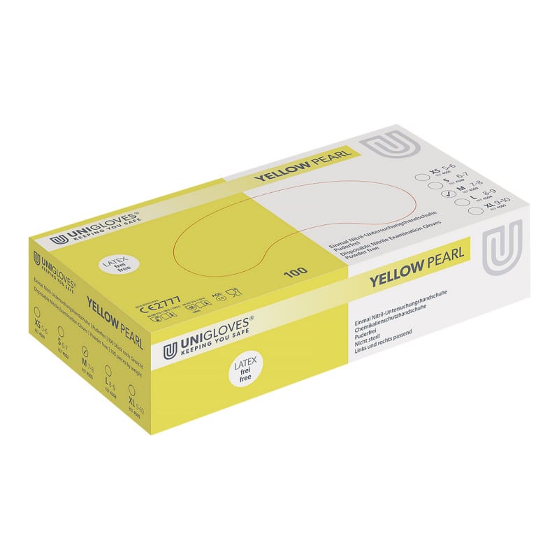 Unigloves Pearl Nitrile Gloves Yellow | S