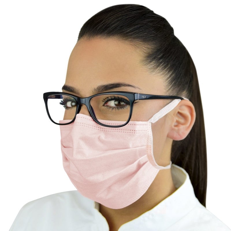 Surgical Mask for Lens Wearers Ear Loops | Soft Pink