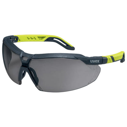 Uvex i-5 Safety Spectacles Lime (Gray Tinted Lenses)