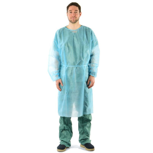 Disposable Gown made from PP Fleece Blue