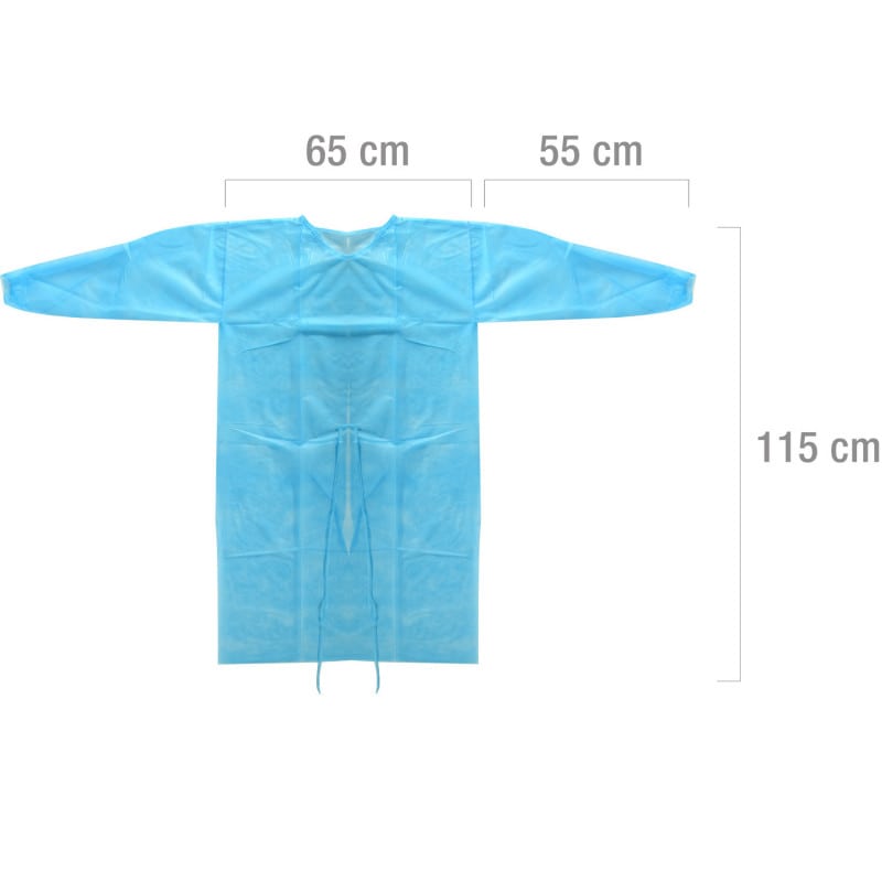 Disposable Gown made from PP Fleece Blue