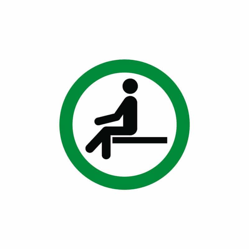 Sticker "sitting forbidden/allowed"