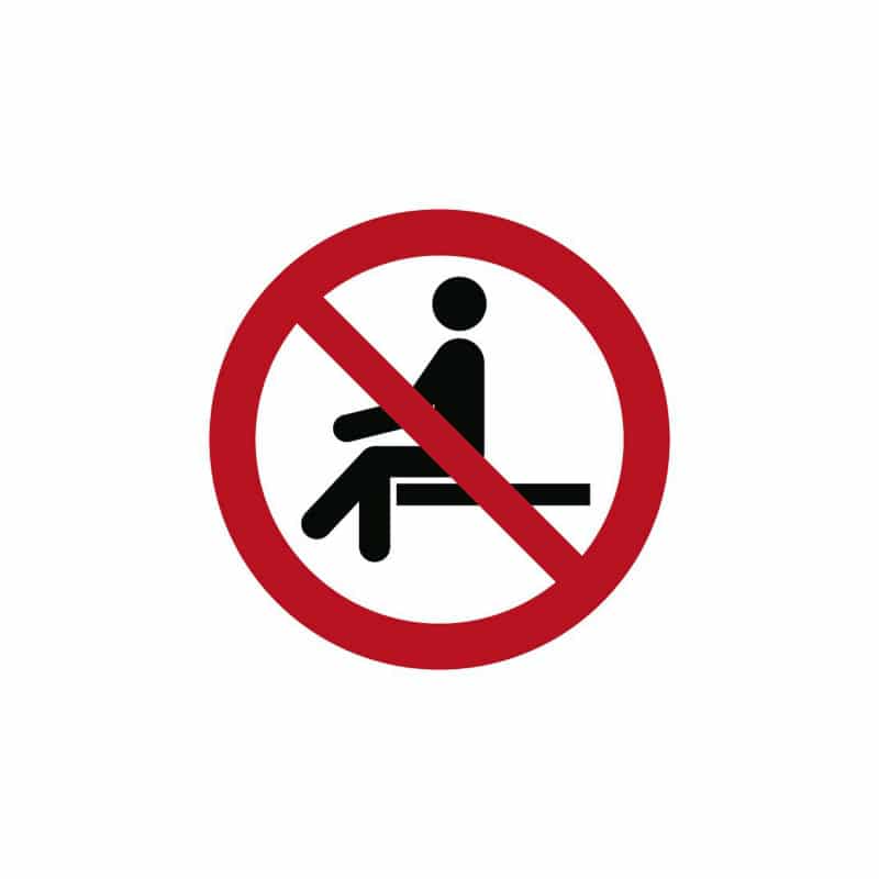 Sticker "sitting forbidden/allowed"