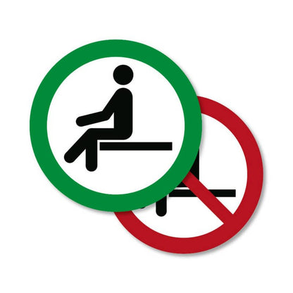 Sticker "sitting forbidden/allowed"