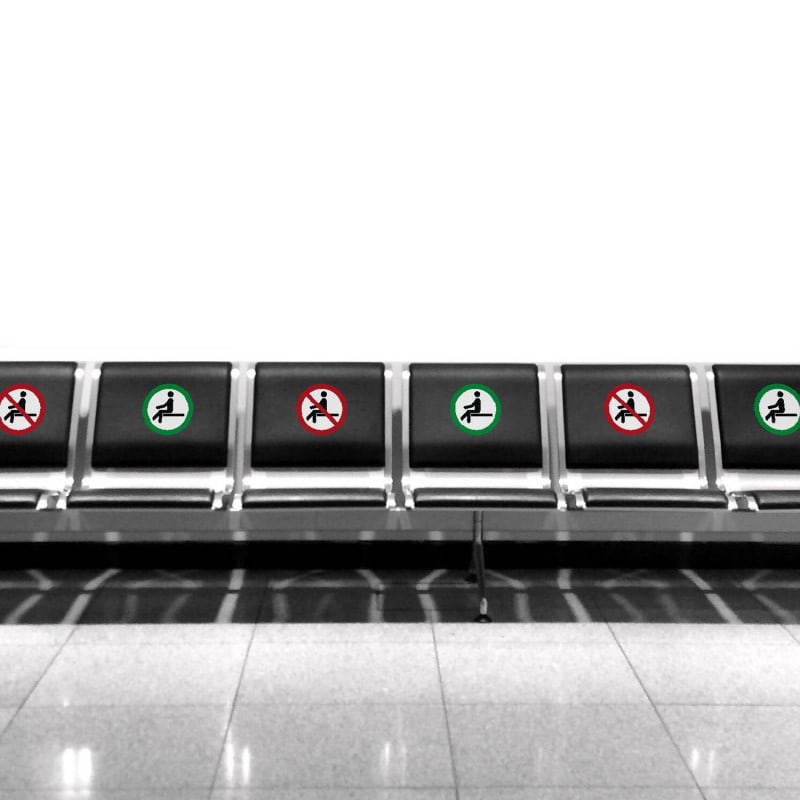 Sticker "sitting forbidden/allowed"