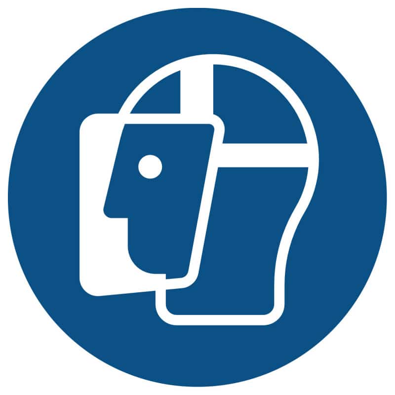 Wear Face Shield Mandatory Safety Stickers (Foil)