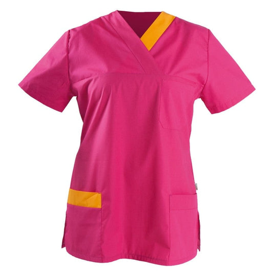 Women's Lightweight Scrub Top Pink/Amber | S