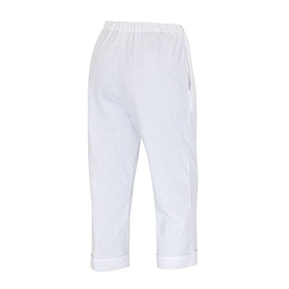 Women's Seersucker ¾ Length Trousers 44