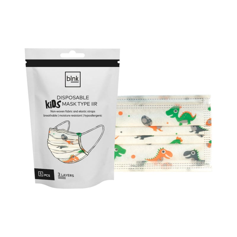 Face Mask for Children, 5 PCS Dinosaur Babies