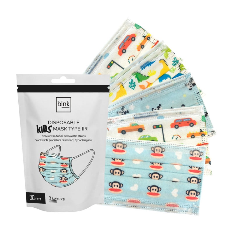 Face Mask for Children, 5 PCS Boys Mix