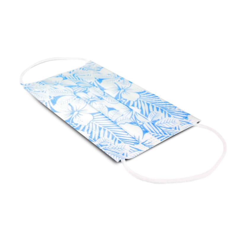 Teqler Surgical Masks with Design Blue Flowers