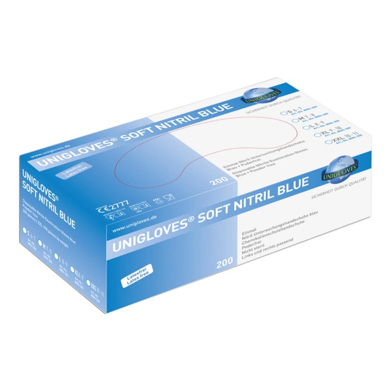 Unigloves Nitrile Gloves Soft Blue | L