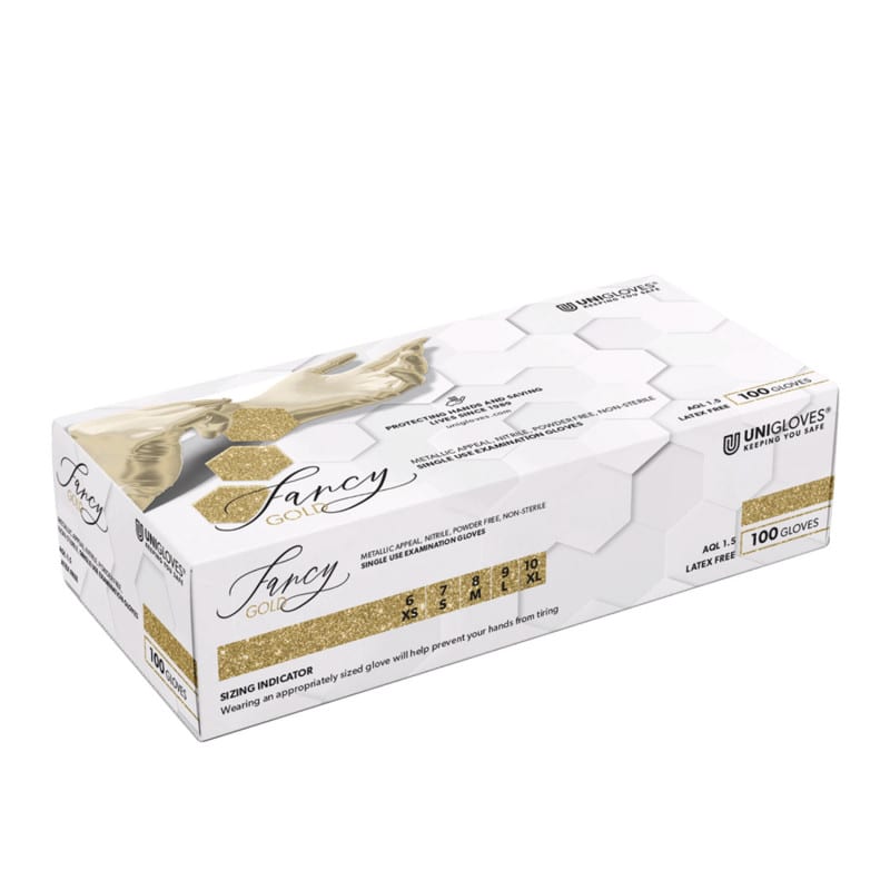 Unigloves FANCY Nitrile Gloves Gold | Xs