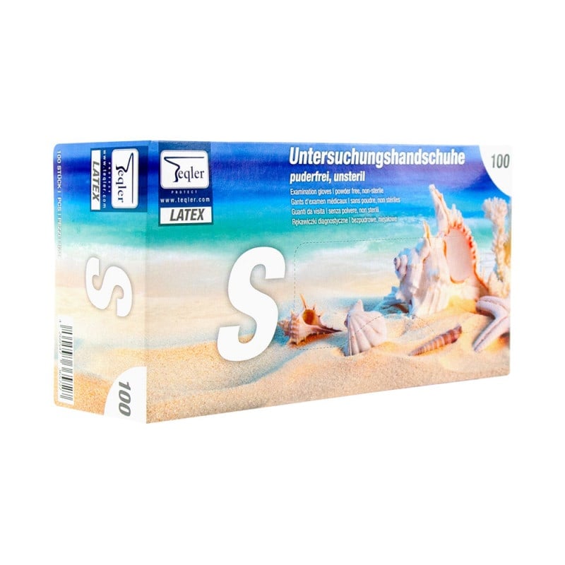 Teqler Latex Examination Gloves, Powder Free L