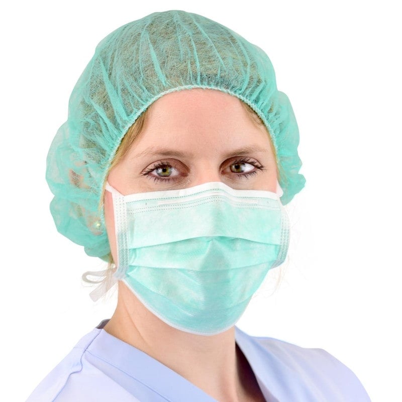 Surgical Mask, 3-ply Green