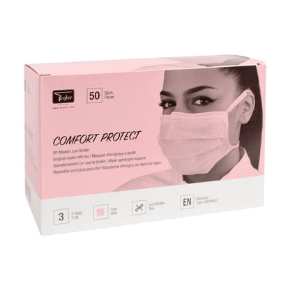 Surgical Mask, 3-ply Rose