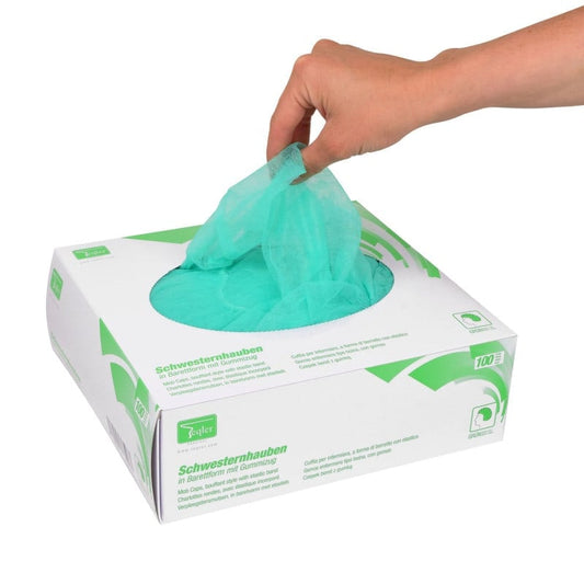 Mob Caps, Bouffant Style Green