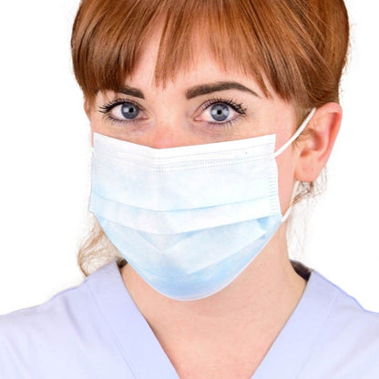 Surgical Mask with Elastic Earloops, 3 ply Blue