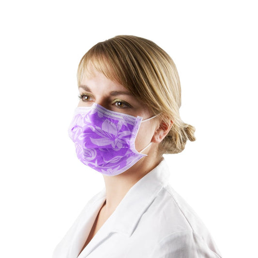 Monoart® Surgical Mask with flower pattern Purple