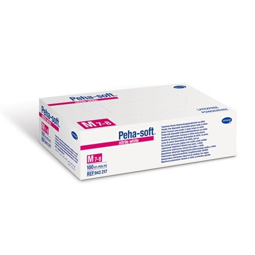 Peha-soft Nitrile White Gloves L