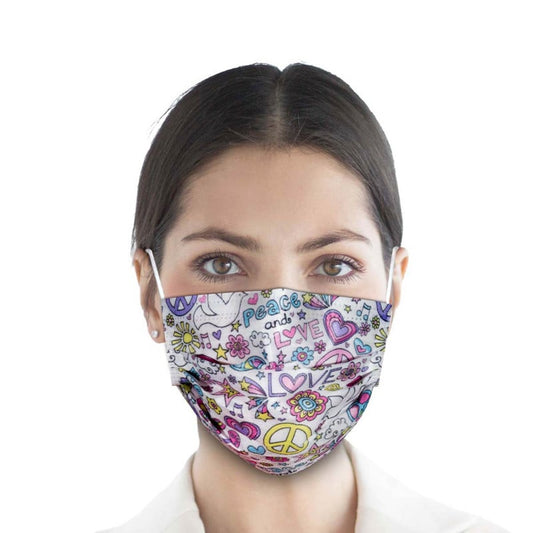 Teqler Surgical Masks with Design Peace.Peace